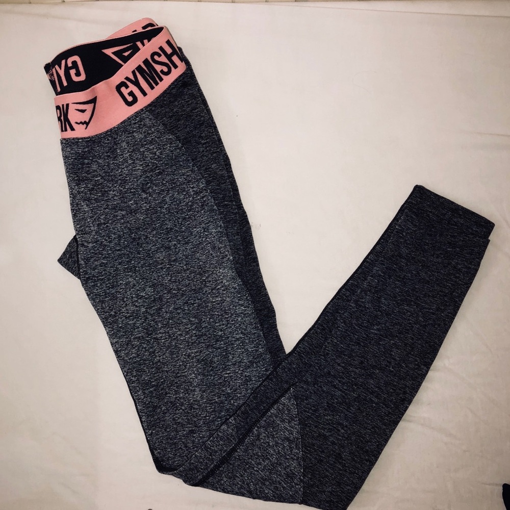Gymshark flex leggings charcoal marl/peach pink